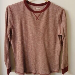 (#258) Boys Old Navy Red/White Long Sleeve Thermal Shirt Size 10/12 (LG)